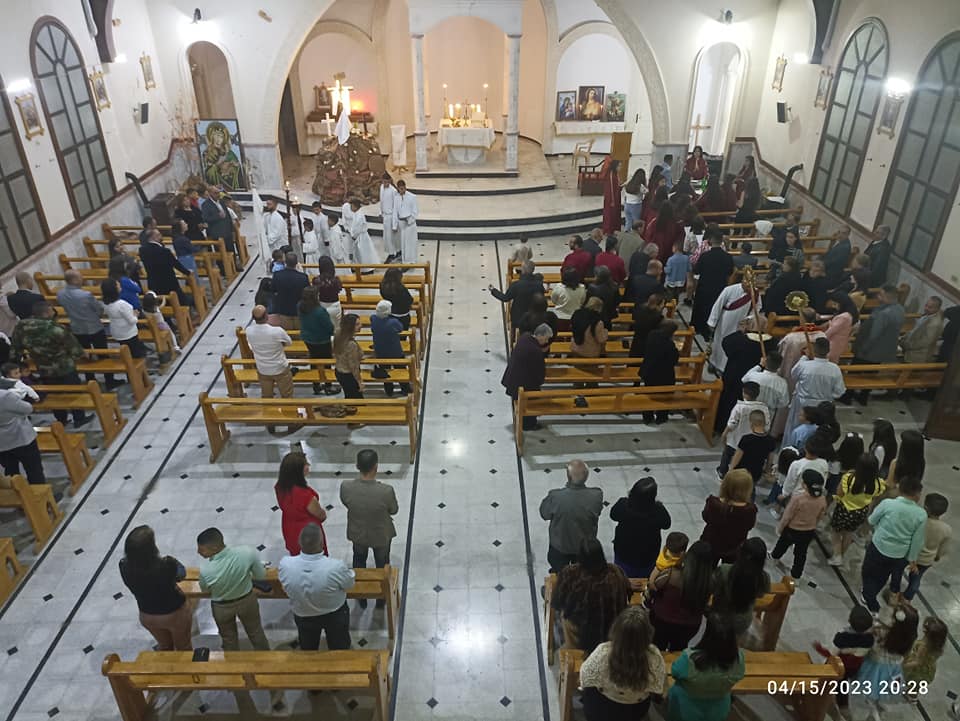 قداس عيد الفصح في كنيسة مار ميخائيل- رعية مسكنة 2023