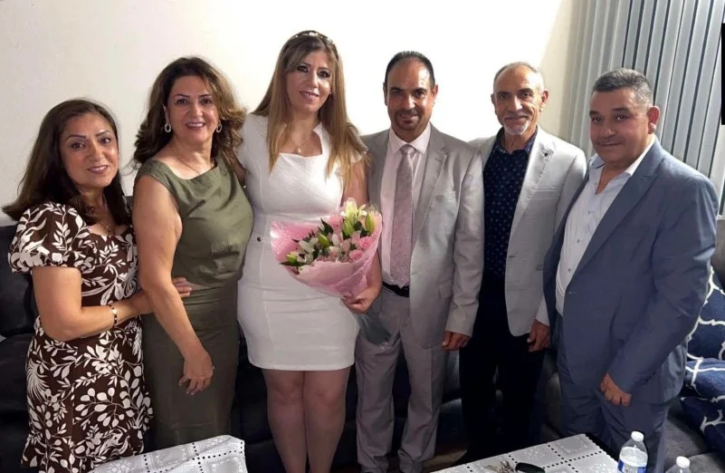 خطبة مباركة، الأخ سعود عوض والعروس نهلة مقدسي